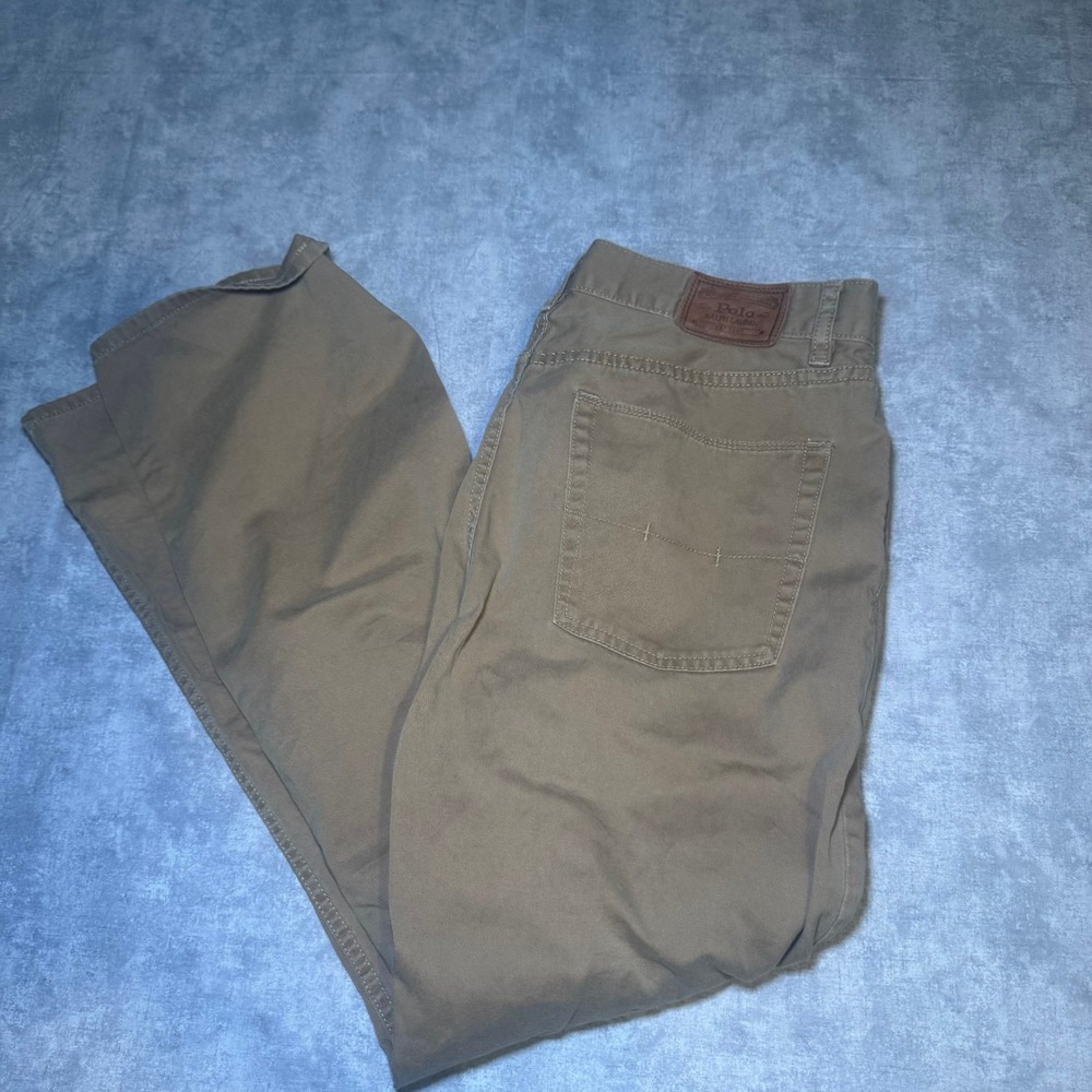 Polo Ralph Lauren Mens 32x30 Straight Leg Chino Pants Tan Khaki Cotton Twill
